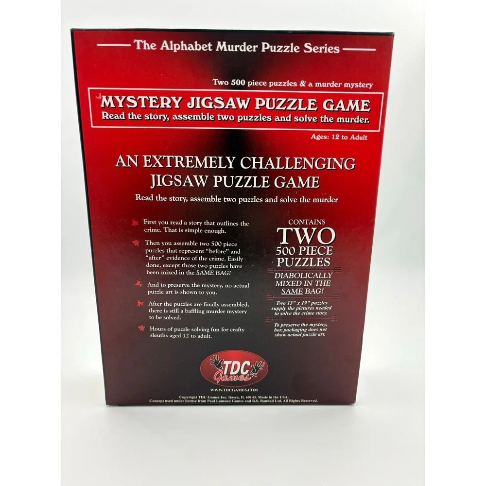 Vintage 1997 F is for Feline - Mystery Jigsaw Puzzle Game - Complete 1000 Pieces